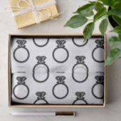 Moderne diamanten ring silhouetten tissuepapier (Geschenk)