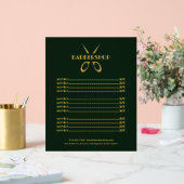 Moderne Diensten Menu Groene Barbershop Prijslijst Acryl Bord (Huwelijk)