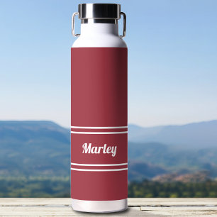 Moderne Diep rood Minimaal Stijlvol Klassiek Naam Waterfles