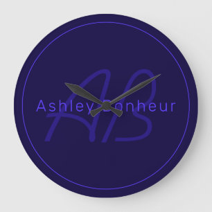 Moderne diepe Paarse kleuren   Naam kool en monogr Grote Klok