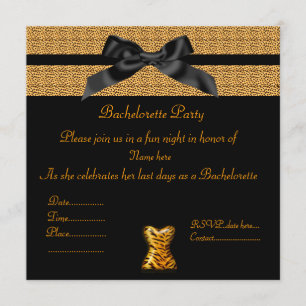 MODERNE DIERAFDRUKKING MET BACHELORETTE INVITE KAART