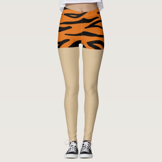 Moderne dierenprint nep shorts L Bruin en zwart Leggings (Voorkant)