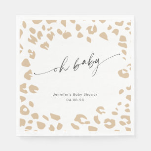 Moderne Dierenprint Oh Baby Gender Neutral Shower Servet