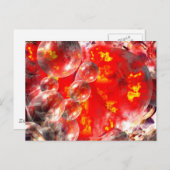 Moderne digitale Abstracte ballen & Vuur Briefkaart (Voorkant / Achterkant)