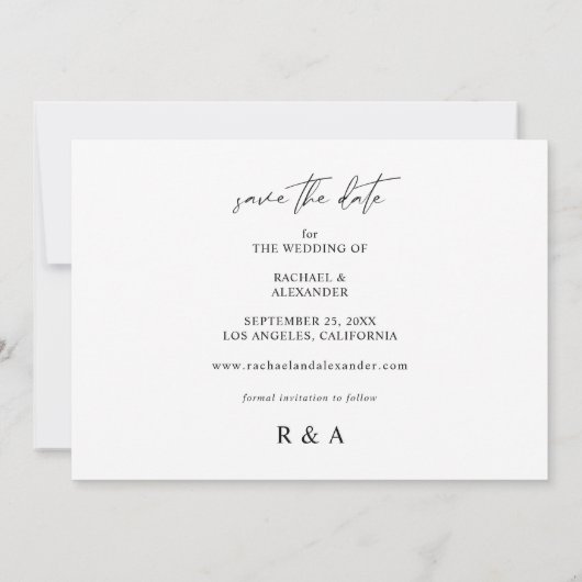 Moderne Digitale Foto horizontaal sparen de Datum  Kaart (Achterkant)