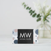 Moderne digitale geometrie | Zwart leder Visitekaartje (Staand voorkant)