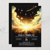 Moderne Digitale Hemelse Verjaardag in de Ruimte Kaart (Voorkant / Achterkant)