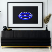 Moderne digitale kunst | Blauwe Neon Wall Licht Poster