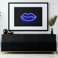 Moderne digitale kunst | Blauwe Neon Wall Licht