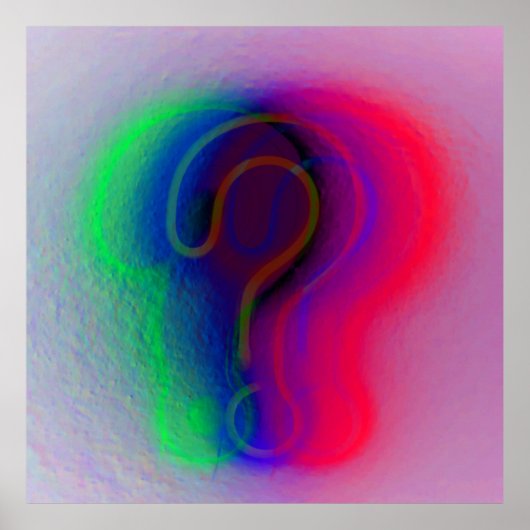 Moderne digitale kunst | Neon Color Kwestie Wall Poster (Voorkant)