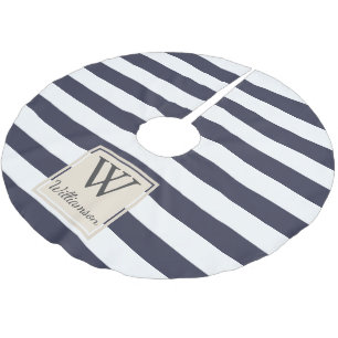 Moderne, dikke witte stropen kerstboom rok