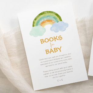 Moderne Dinosaur Rainbow Baby shower boeken voor B Informatiekaartje