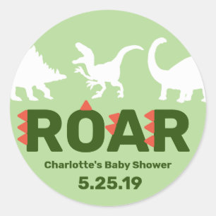 Moderne Dinosaur ROAR Baby shower Sticker