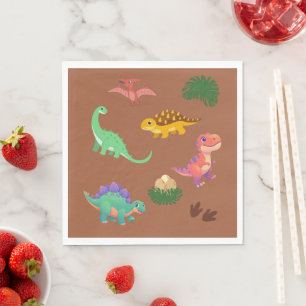 Moderne Dinosaurus Servetten – T-Rex & Vrienden -