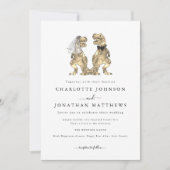 Moderne dinosaurus thema bruiloft kaart (Voorkant)