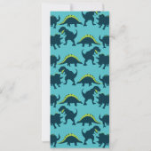 Moderne Dinosaurus Verjaardagsfeestmenu Kaart (Achterkant)