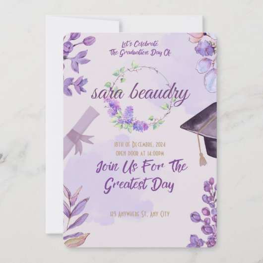 moderne diploma-uitnodigingskaart kaart (Voorkant)