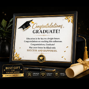 Moderne diploma uitreiking bedankkaart Elegante kl Feestdagenkaart
