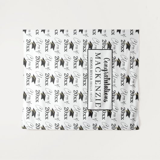 Moderne diploma-uitreiking KLAS VAN 20XX Patroonop Wandkleed (Voorkant (horizontaal))