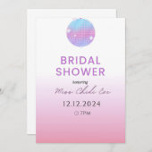 Moderne Disco Ball Bruids Douche Uitnodiging (Voorkant / Achterkant)