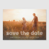 Moderne disco tekst | Foto De datum opslaan Magnetische Uitnodiging (Voorkant)