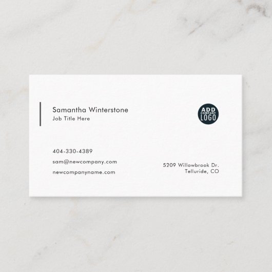 Moderne DIY Company Logo Simple Visitekaartje (Voorkant)