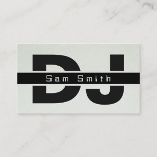 Moderne DJ zwarte monogram witte achtergrond Visitekaartje