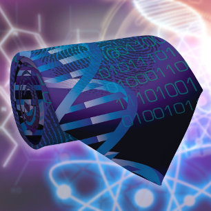 Moderne DNA Fingerprint Science Blue Stropdas