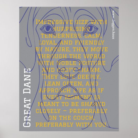Moderne Dogge Poster groen (Voorkant)