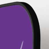 Moderne Donker Paars Roze Script Naam Pickleball Paddle (Links Detail)