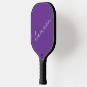 Moderne Donker Paars Roze Script Naam Pickleball Paddle (Links)