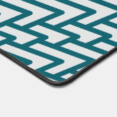 Moderne donker turquoise geometrische patroon op l bureaumat (Hoek)
