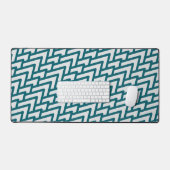 Moderne donker turquoise geometrische patroon op l bureaumat (Keyboard & Muis)