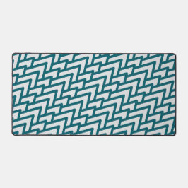 Moderne donker turquoise geometrische patroon op l bureaumat