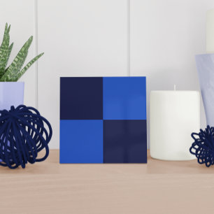 Moderne, donkerblauwe, gecheckte keramische Tegel Tegeltje