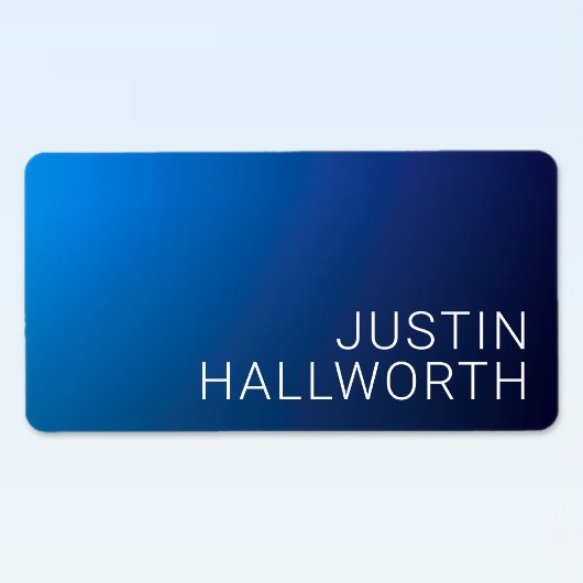 Moderne donkerblauwe gradiënt & minimale bewerkbar etiket