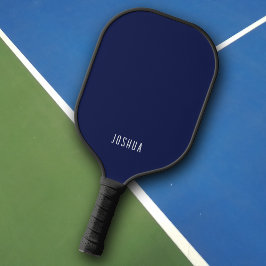 Moderne Donkerblauwe Monogram Naam Pickleball Paddle