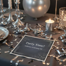 Moderne donkerblauwe & zilveren 18e verjaardag ser