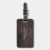 Moderne, donkerbruine houten design Professional Bagagelabel (Voorkant verticaal)