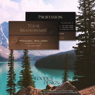 Moderne Donkerbruine Houten Graan Houten Boards Co Visitekaartje