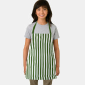 Moderne donkere bos groen & wit verticale strepen schort (Insitu)