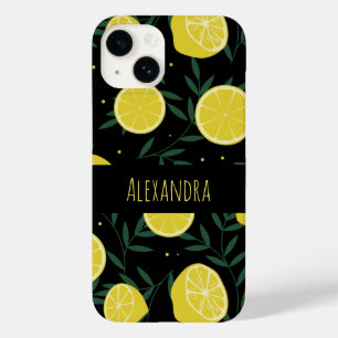 Moderne donkere gepersonaliseerde fruit zomerpatro Case-Mate iPhone 14 hoesje