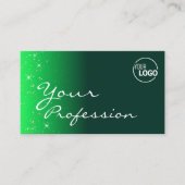 Moderne, donkere groene sparkle glitter sterren me visitekaartje (Voorkant)