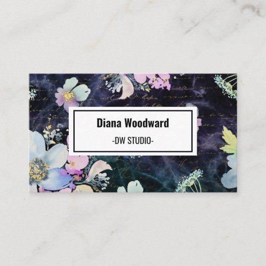 Moderne, donkere, platte Visitekaartje (Voorkant)