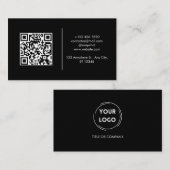 Moderne donkere QR-code Visitekaartje (Voorkant / Achterkant)