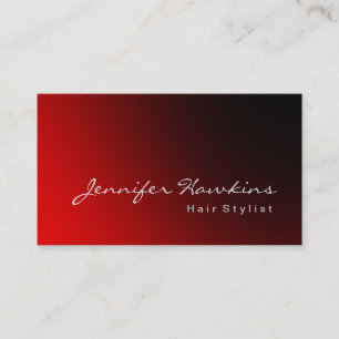 Moderne, donkere, rode haarstijlkunstenaar visitekaartje