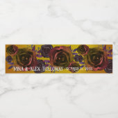 Moderne donkere Rozen op gouden Waterverf Waterfles Etiket (Enkel label)