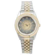 Moderne donkere thema Twee-tint Klassieke Horloge 