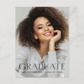 Moderne, donkere, transparante tekst Afstudeerder Briefkaart (Voorkant)