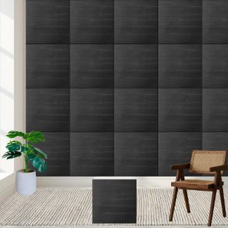 Moderne donkere zwarte houten textuur look tegeltje